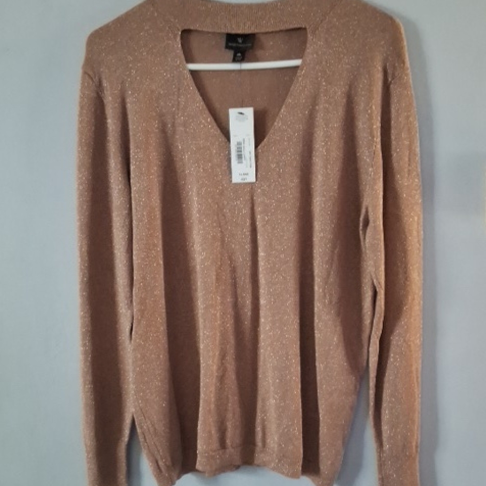 Worthington Women's Tan Sweater With Shimmer